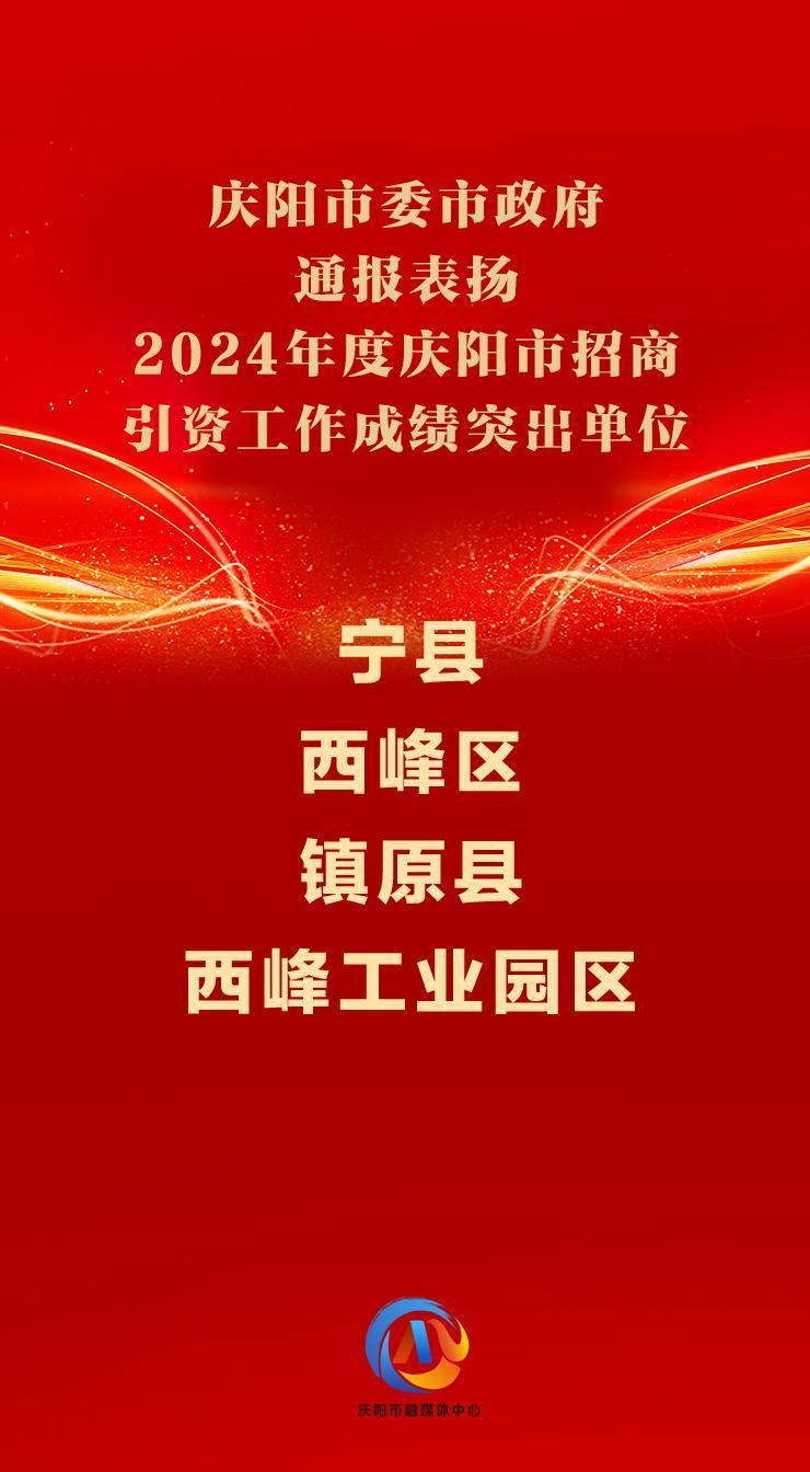 ?【微海報(bào)】慶陽市委市政府通報(bào)表揚(yáng)2024年度慶陽市招商引資工作成績突出單位