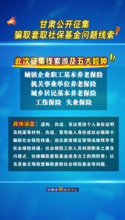 甘肅公開征集騙取套取社?；饐栴}線索